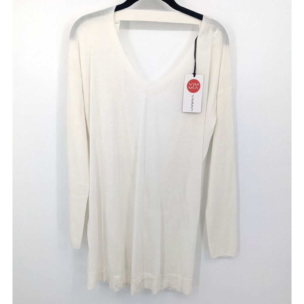 Vimmia Sweater Womens Large Reversible V Neck Wool Blend‎